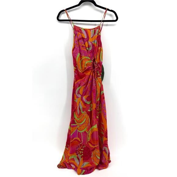 FARM RIO Fruit Brush Cutout Midi Dress Size XS NWT Floral Tropical Sundress - Picture 2 of 10